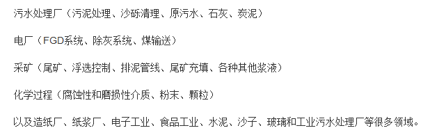 液動(dòng)膠管閥應(yīng)用領(lǐng)域